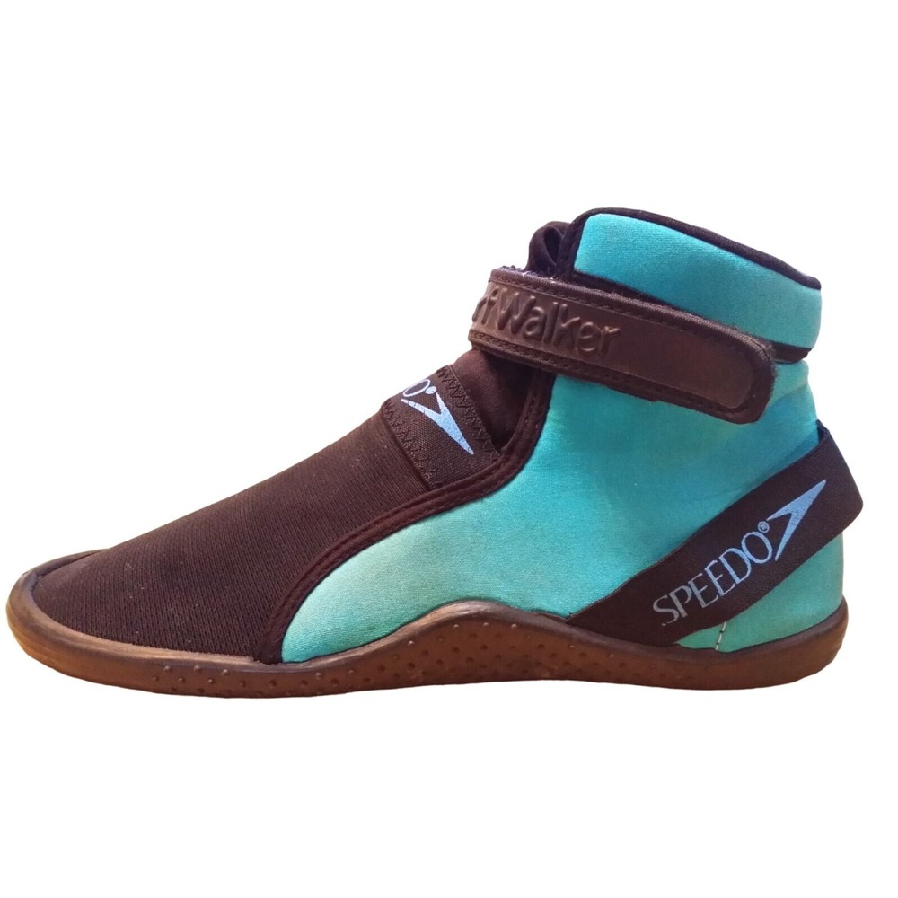 Speedo Surfwalker Water Shoes Mens Sz 8 Black Aqua Strap Swim Beach Quick Dry